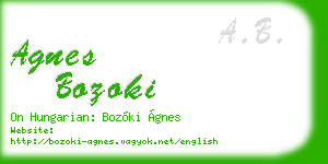 agnes bozoki business card