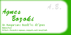 agnes bozoki business card